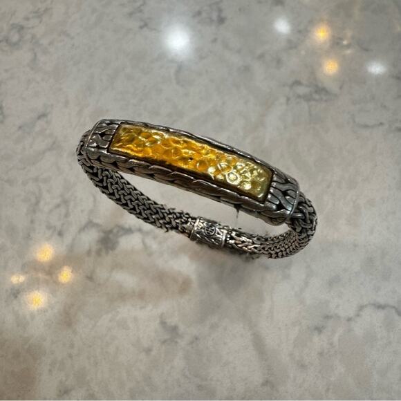 John Hardy Palu ID Bracelet, sterling silver and 22k gold - Picture 1 of 9